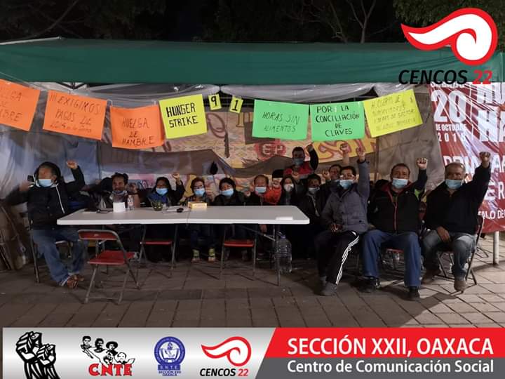 Continúan en huelga de hambre maestros de la 22