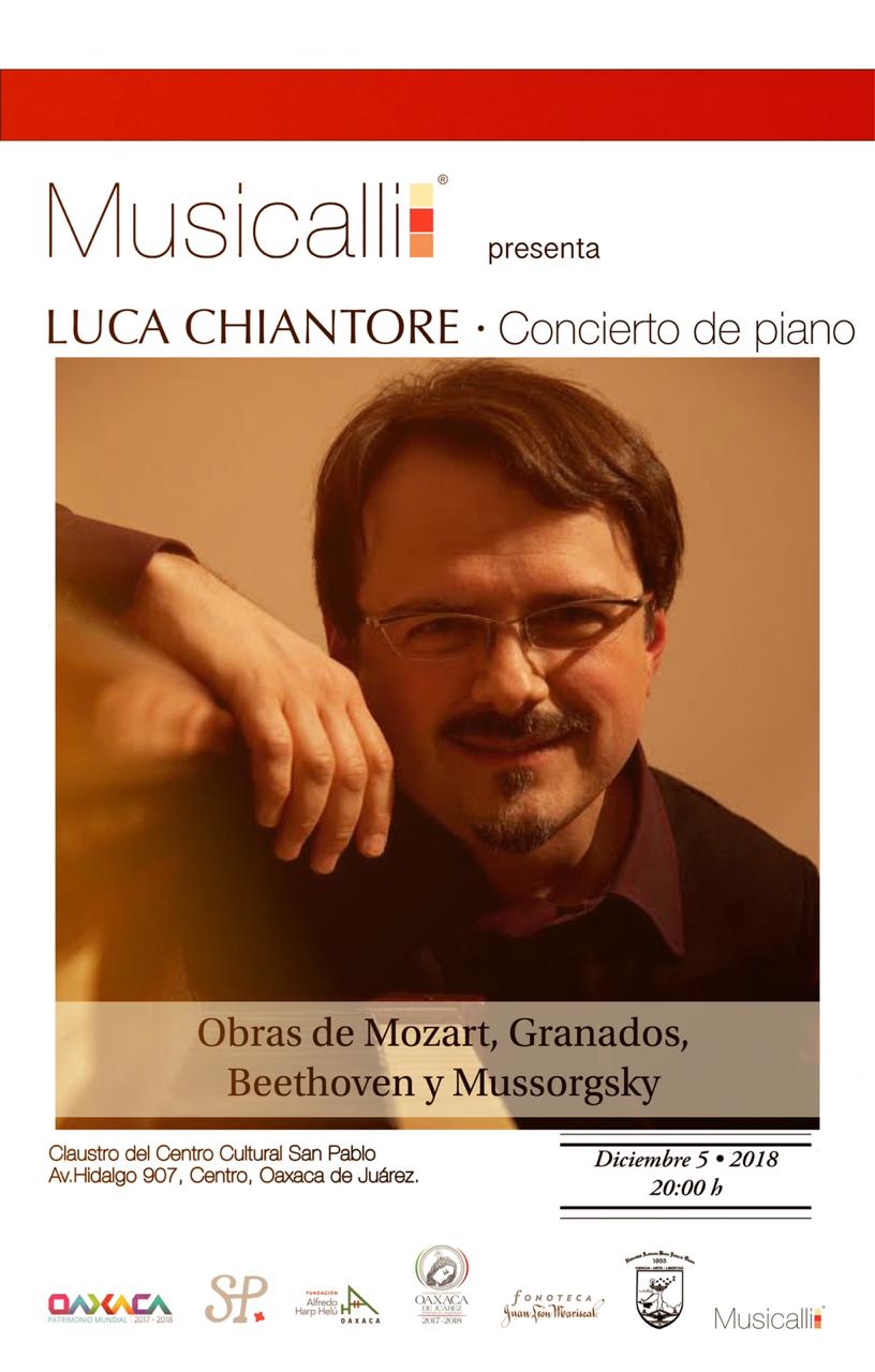 Invitan a actividades gratuitas que ofrecerá el pianista italiano Luca Chiantore