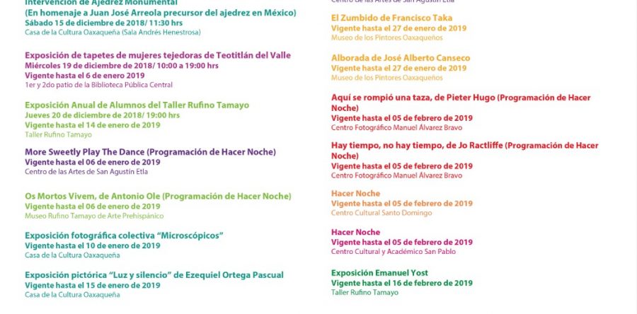 Asiste a las actividades culturales de este fin de semana
