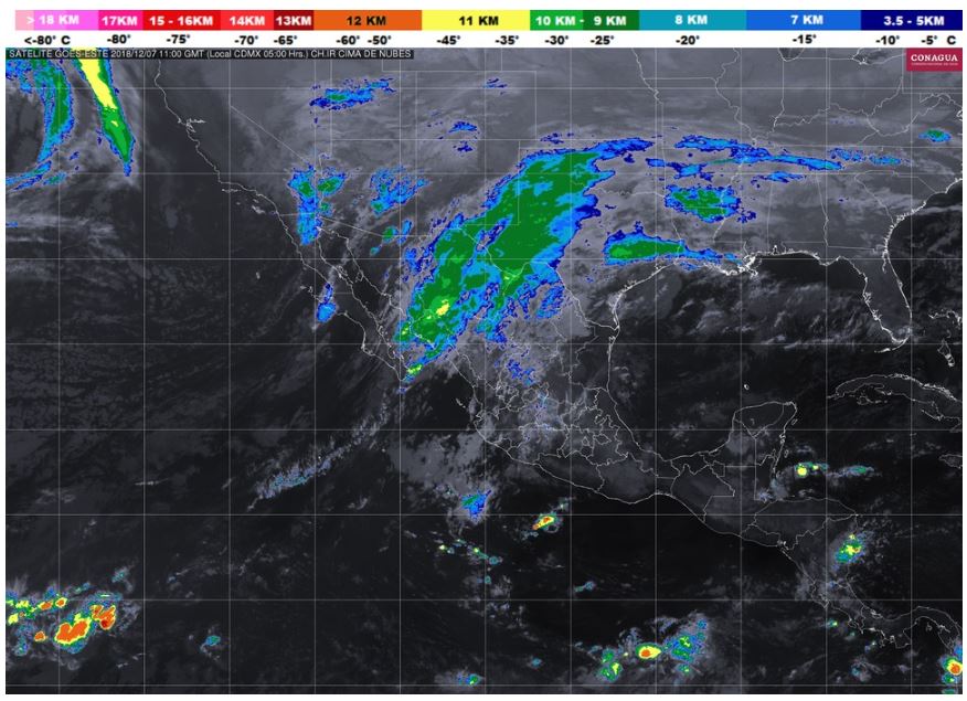 Clima frío y lluvias en la mayor parte del país, alerta el SMN