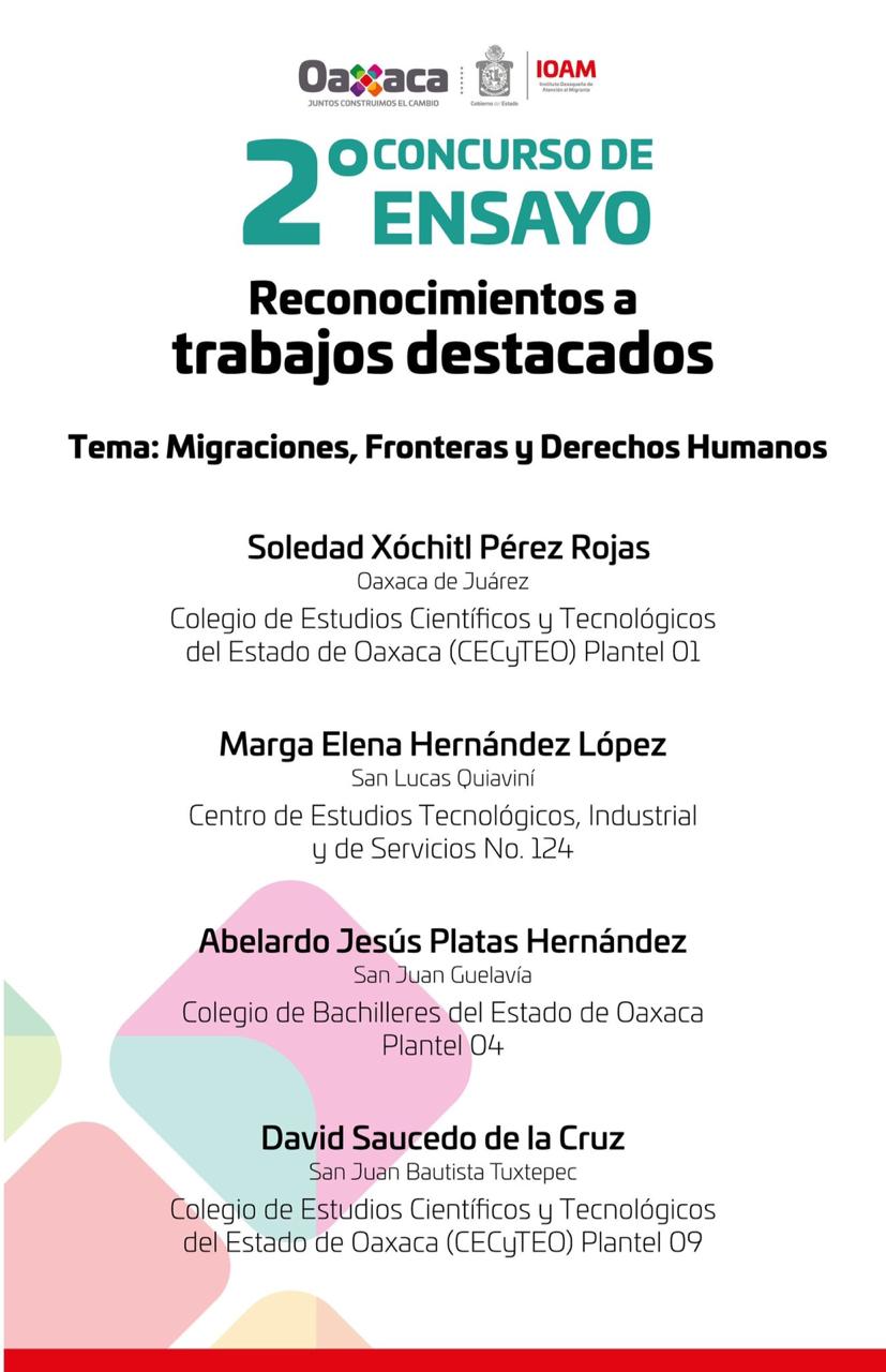 Ganadoras y Ganadores del Segundo Concurso de Ensayo sobre Migración: IOAM