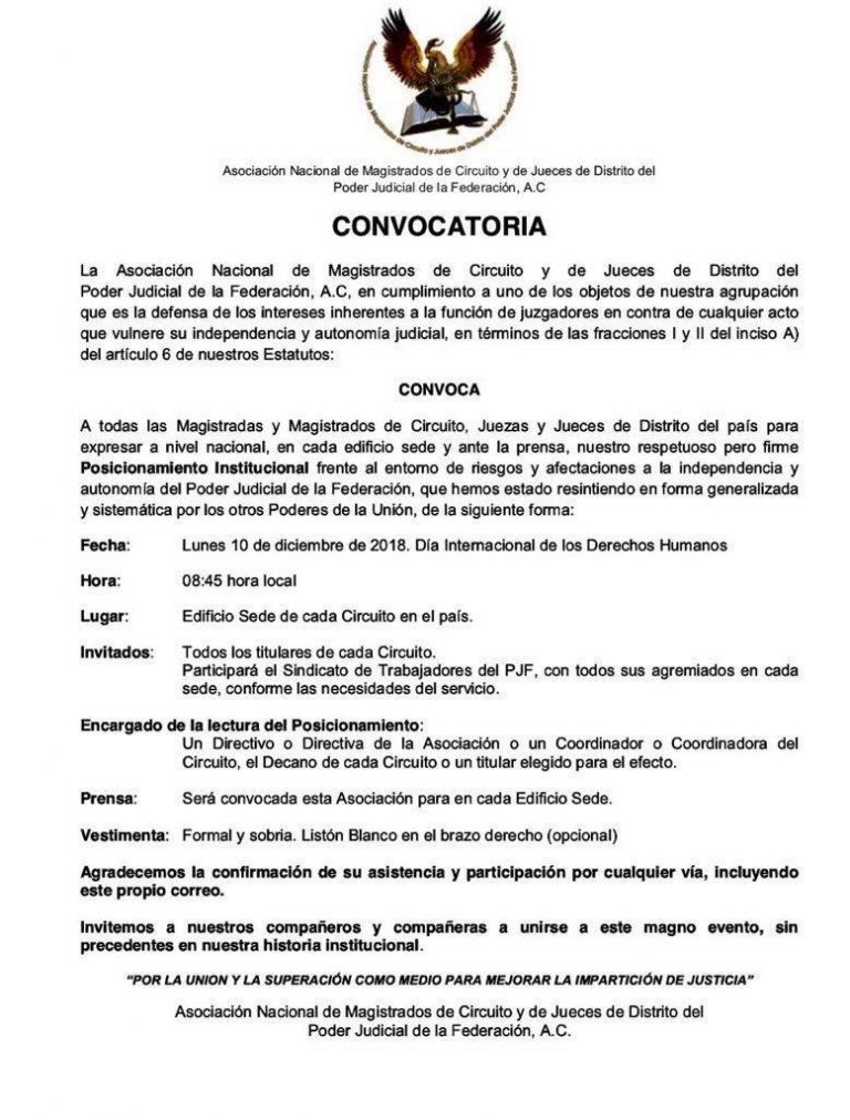 Jueces y magistrados ofrecerán mensaje ante “riesgos” en su autonomía