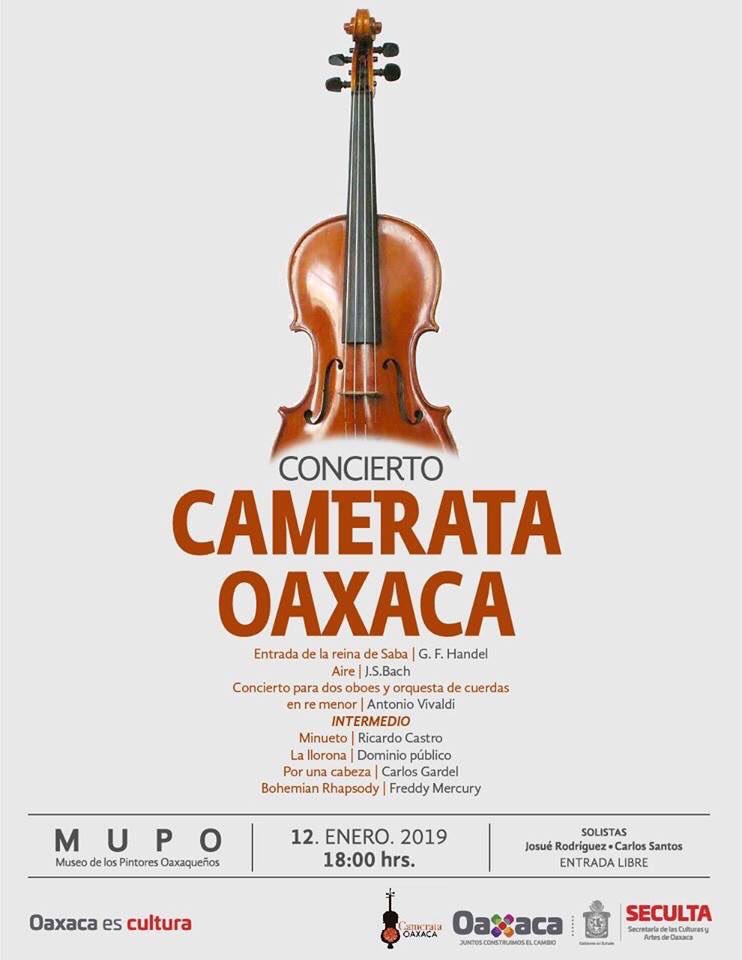 Invita Seculta al concierto Camerata Oaxaca