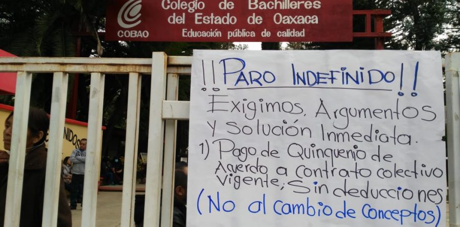 Empleados de al menos dos planteles del Cobao se declaran en paro de labores