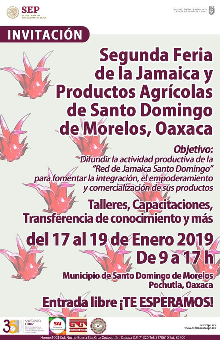 Anuncian la Segunda Feria de la Jamaica y Productos Agrícolas en Santo Domingo de Morelos