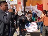 Protestan en embajada de E.U.A ante su intervención en Venezuela