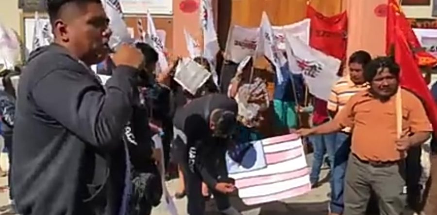 Protestan en embajada de E.U.A ante su intervención en Venezuela