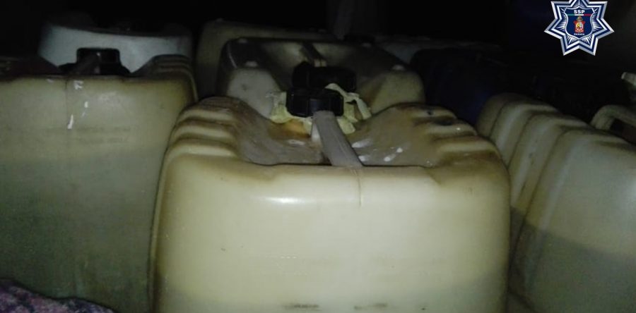 Asegura Policía Estatal más de mil litros de gasolina de procedencia ilícita en el Istmo