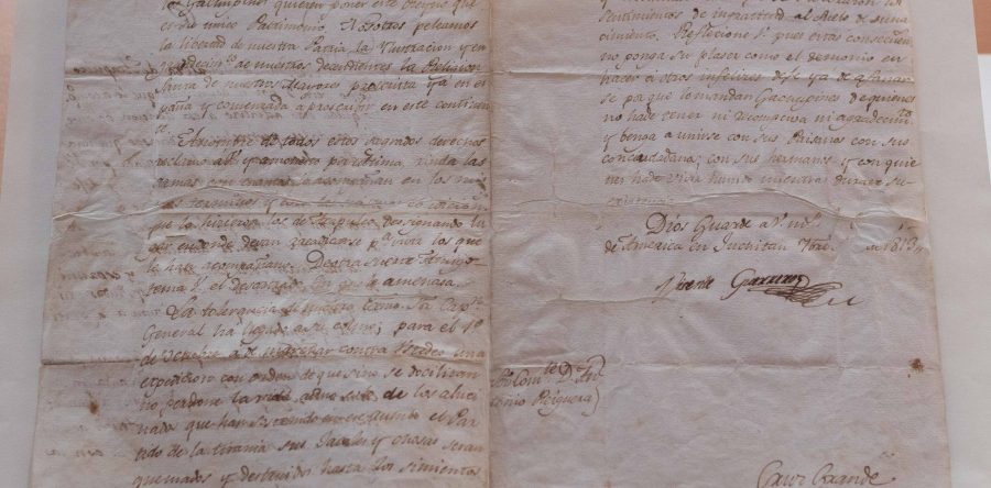 Resguarda AGEO documentos firmados por Vicente Guerrero y José María Morelos