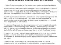 Denuncia IEEPCO a habitantes de Xanica por privación ilegal de la libertad