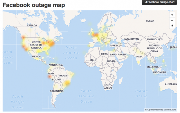 Reportan fallas en el servicio de Facebook a nivel mundial