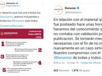 Secretaría tuitea “5 razones para no querer Bienestar”; corrigen por no contar “con validación”