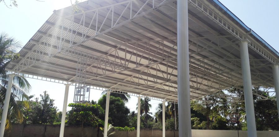 Entrega Sinfra cancha y techado en Telesecundaria de Corralero, Pinotepa Nacional