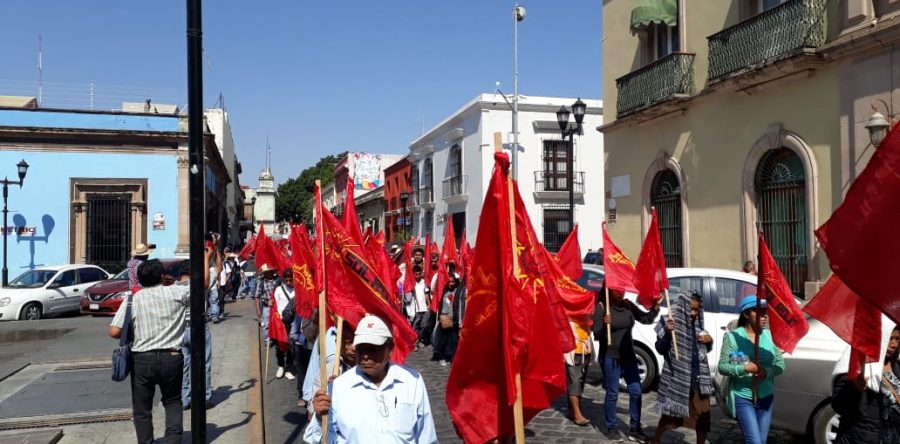 Continúa Sol Rojo con protestas en la capital del estado