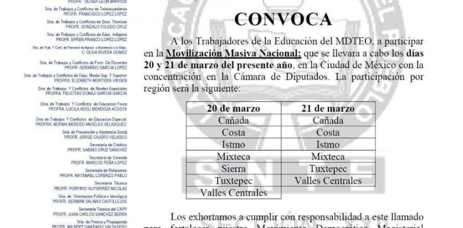 Prepara Sección 22 movilización para exigir a AMLO abrogación de reforma educativa