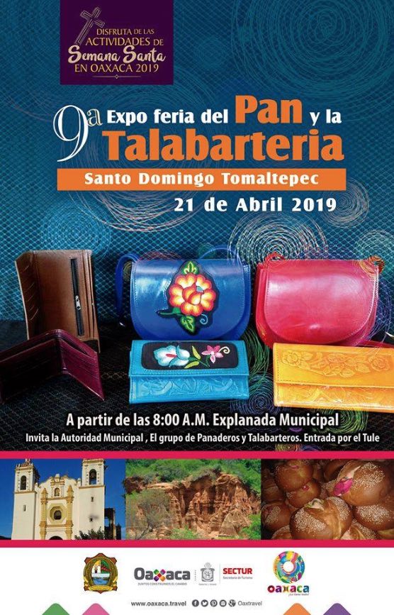Mostrará Santo Domingo Tomaltepec sus productos en la 9ª Expo Feria del Pan y la Talabartería