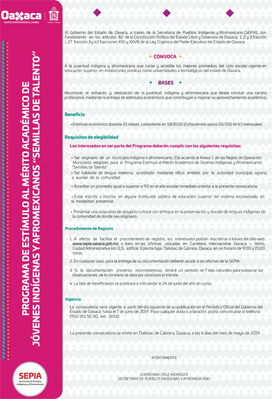 Emite Sepia convocatorias para rescate de lenguas y apoyo a estudiantes universitarios sobresalientes