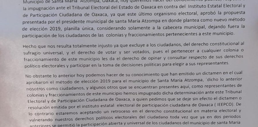 Pretende Francisco Martínez Neri mantener el control en Atzompa