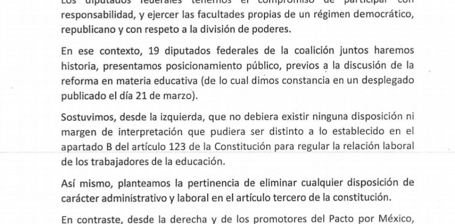 Ni clara, ni enfática reforma educativa, refutan diputados federales de Morena
