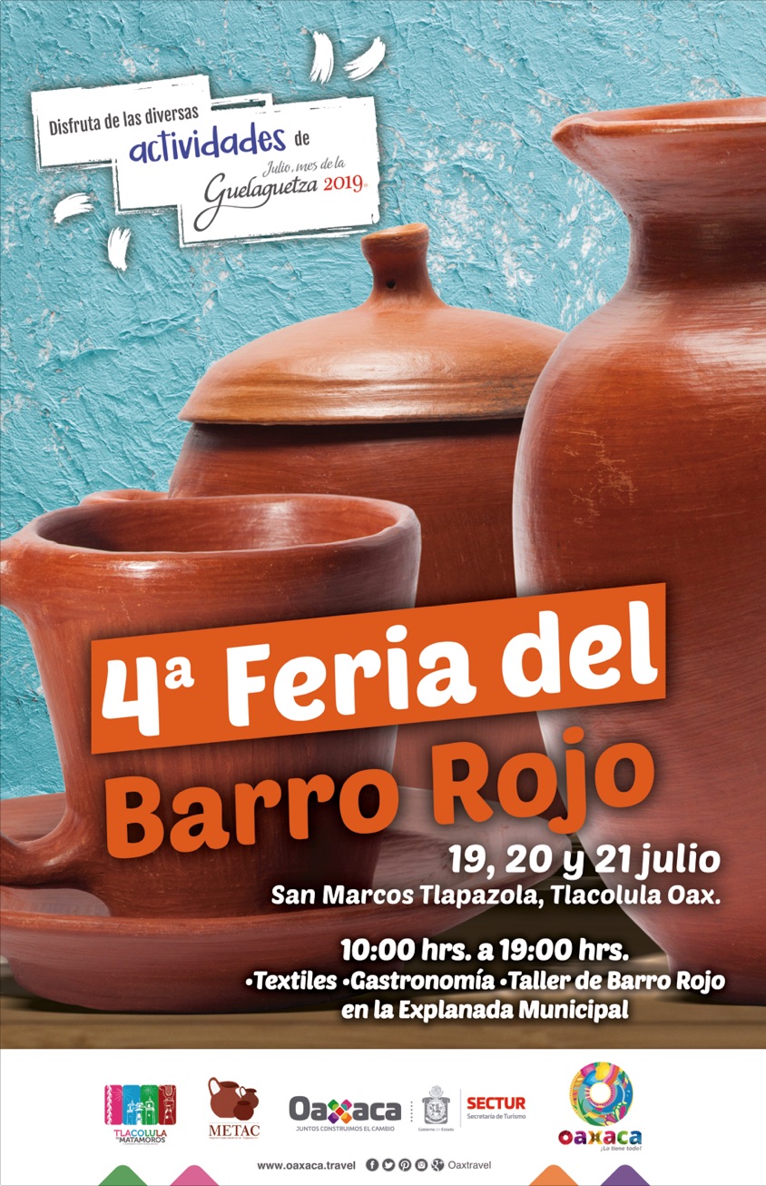 Festeja San Marcos Tlapazola el mes de la Guelaguetza con Feria del Barro Rojo