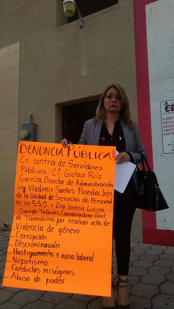 Denuncia empleada de los SSO acoso laboral por parte de directivos