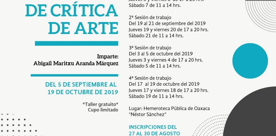 Invita Seculta a taller de escritura de crítica de arte en Oaxaca