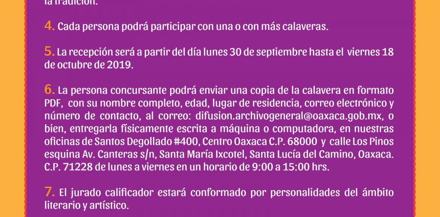 Convoca AGEO a participar en el Tercer  Concurso de Calaveras Literarias