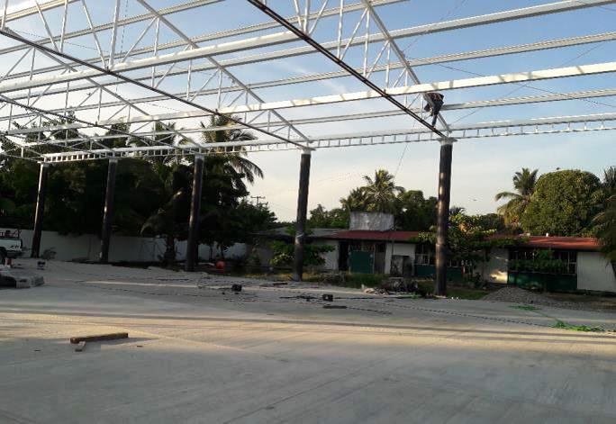 Entrega Sinfra nueve obras, techados en escuelas y pavimentaciones