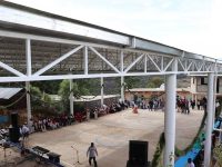 Presidente Municipal de Tlaxiaco inaugura techado de usos múltiples en Yucuhillo San Miguel Progreso.