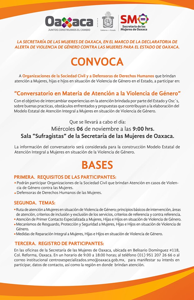 Invita SMO a Conversatorio sobre Atención a la Violencia de Género