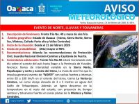 Se prevé Evento de Norte, lluvias y tolvaneras en Oaxaca: CEPCO