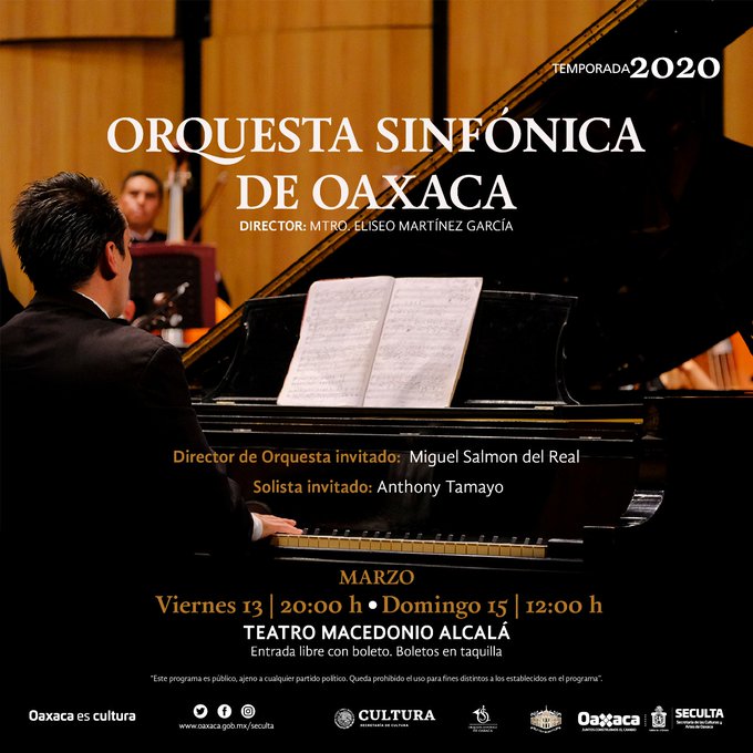 Ofrecerá dos conciertos la Orquesta Sinfónica de Oaxaca en el Alcalá: Seculta