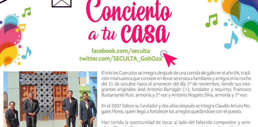 Llega el trío “Los Cuerudos” para ser parte del proyecto “Concierto a tu casa”