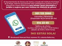 Ayuntamiento de Oaxaca de Juárez brinda atención las 24 horas a mujeres víctimas de violencia