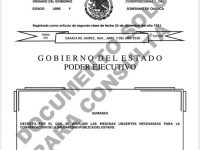 Emite Alejandro Murat segundo decreto para fortalecer  las medidas de seguridad ante COVID-19