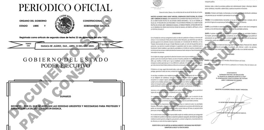 Decretan en Oaxaca arresto de 36 horas a quien viole confinamiento