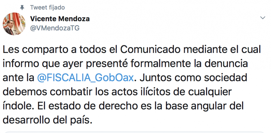 Presenta titular de Sefin denuncia ante FGEO por suplantación de identidad