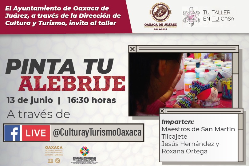 Invita Ayuntamiento capitalino a niñas y niños al taller en línea “Pinta tu alebrije”