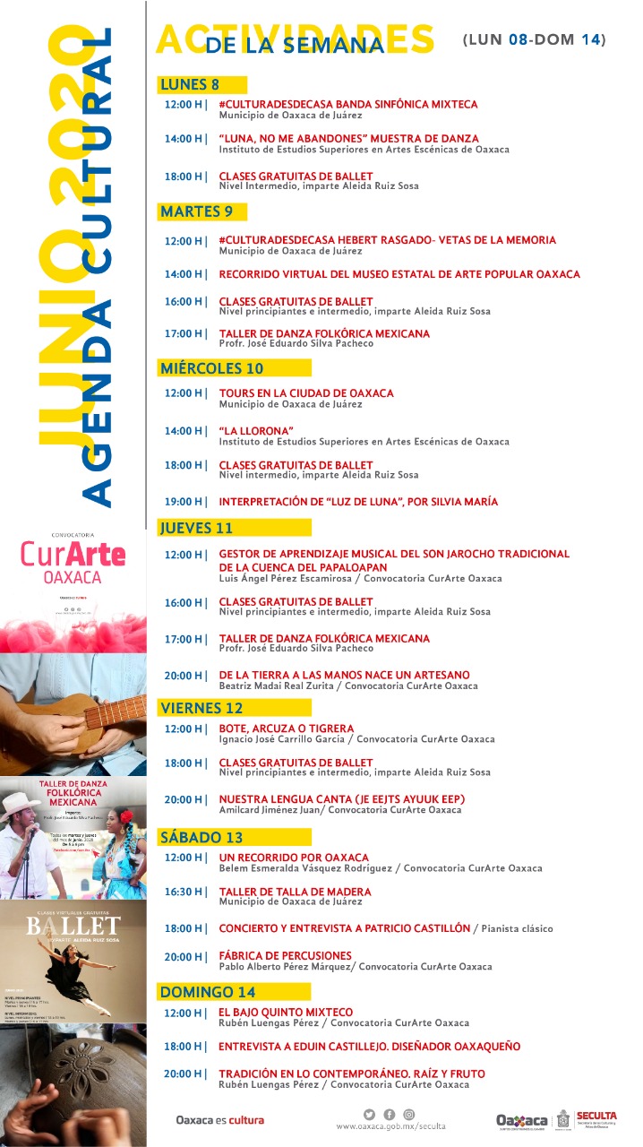 Se suma Seculta a la campaña “Yo me guardo por Oaxaca”, ofrece contenidos artísticos y culturales