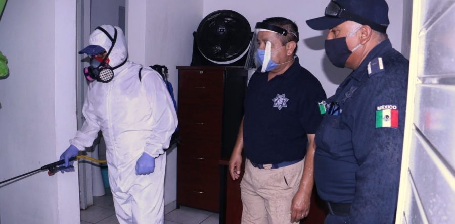 Higieniza Ayuntamiento instalaciones de la Policía Municipal en Mercado de Abasto