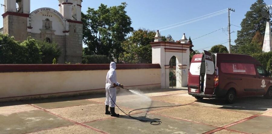 Desinfecta Ayuntamiento de Oaxaca espacios públicos de agencias municipales