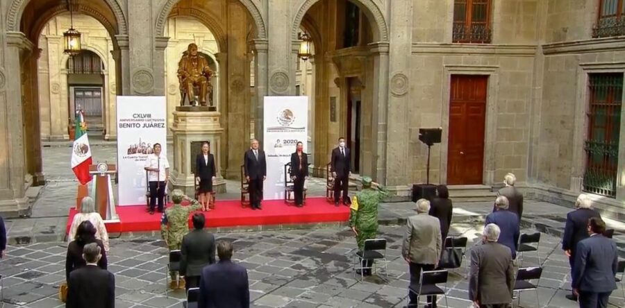 Principios y postulados de Benito Juárez,  guías de la función pública del Gobierno de Oaxaca: AMH