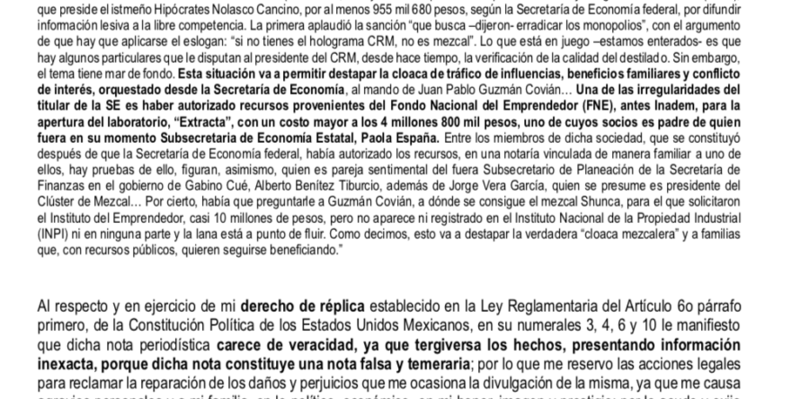 Carta aclaratoria de Paola España