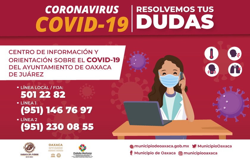 Continúa Ayuntamiento de Oaxaca orientación telefónica a la ciudadanía por COVID-19