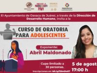 Celebrará Ayuntamiento de Oaxaca “Agosto, mes de la juventud” con programa virtual