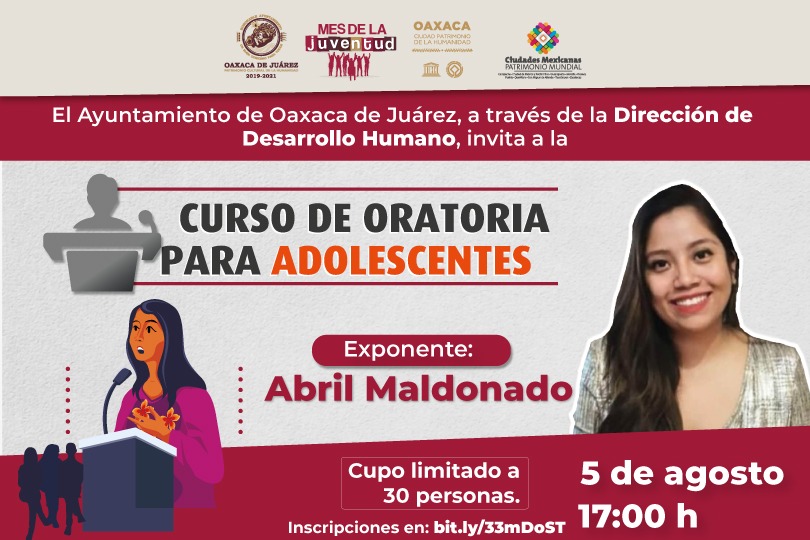 Celebrará Ayuntamiento de Oaxaca “Agosto, mes de la juventud” con programa virtual