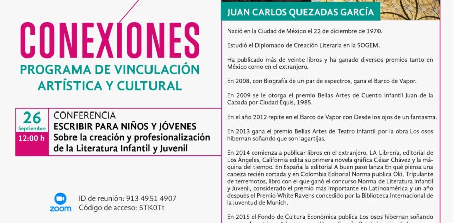 Invita Seculta a la conferencia “Escribir para niños y jóvenes”