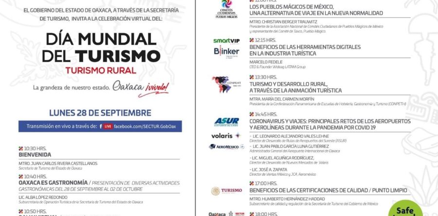 Invita Sectur Oaxaca a conmemorar el Día Mundial del Turismo