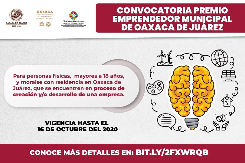 Invita Ayuntamiento de Oaxaca de Juárez a participar por el Premio Emprendedor Municipal