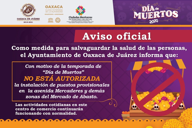 En temporada de Día de Muertos, no se autorizará instalación de puestos provisionales en el Mercado de Abasto